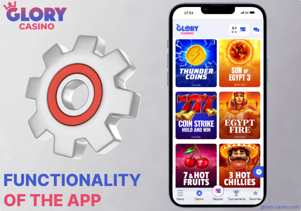 The main features of the Glory Casino app in Bangladesh