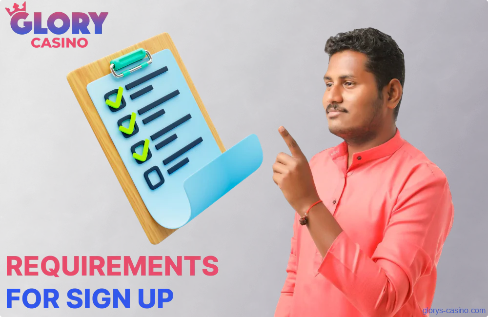 Glory Casino registration requirements for players from Bangladesh